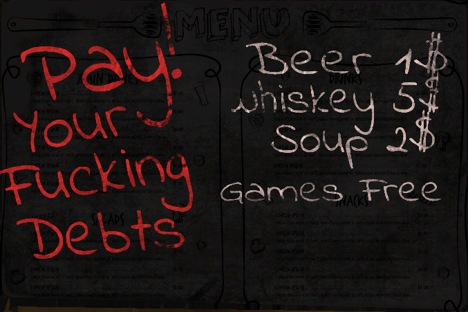 Liar's Bar Menu Chalkboard Texture - Before